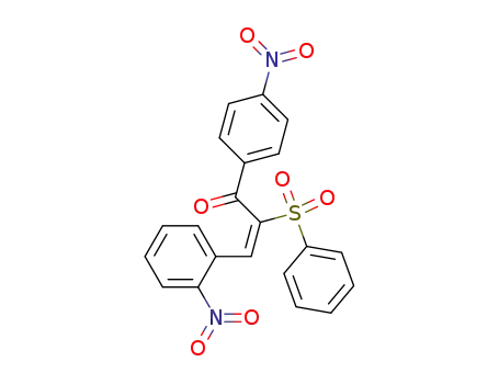 Molecular Structure of 105966-91-4 (2-Propen-1-one, 3-(2-nitrophenyl)-1-(4-nitrophenyl)-2-(phenylsulfonyl)-,
(E)-)