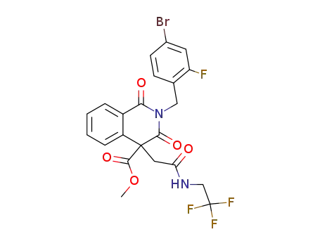 2-(4-Bromo-2-fluoro-benzyl)-1,3-dioxo-4-[(2,2,2-trifluoro-ethylcarbamoyl)-methyl]-1,2,3,4-tetrahydro-isoquinoline-4-carboxylic acid methyl ester
