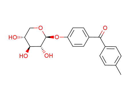 Molecular Structure of 83354-79-4 ((4-Methylphenyl)(4-(beta-D-xylopyranosyloxy)phenyl)methanone hydrate)