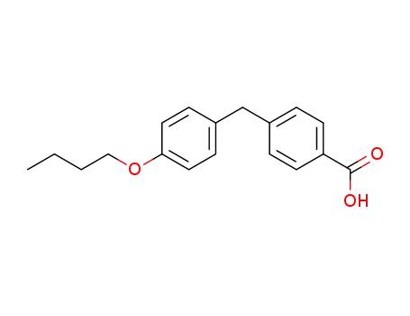 Molecular Structure of 166663-30-5 (4-<<4-(butyloxy)phenyl>methyl>benzoic acid)