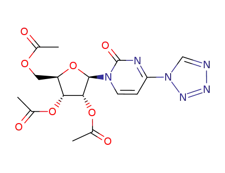 Molecular Structure of 76991-96-3 (4-(tetrazol-1-yl)-1-(2',3',5'-tri-O-acetyl-β-D-ribofuranosyl)-pyrimedin-2(1H)-one)