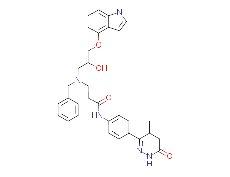 Propanamide,
3-[[2-hydroxy-3-(1H-indol-4-yloxy)propyl](phenylmethyl)amino]-N-[4-(1,4,
5,6-tetrahydro-4-methyl-6-oxo-3-pyridazinyl)phenyl]-