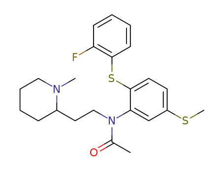 N-(2-(1-methyl-2-piperidinyl)ethyl)-2-(2-fluorophenylthio)-5-(methylthio)acetanilide