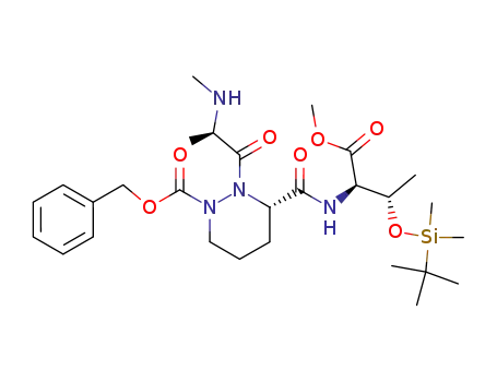 (S)-3-[(1R,2S)-2-(tert-Butyl-dimethyl-silanyloxy)-1-methoxycarbonyl-propylcarbamoyl]-2-((R)-2-methylamino-propionyl)-tetrahydro-pyridazine-1-carboxylic acid benzyl ester