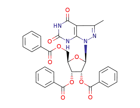 3-methyl-1-(2,3,5-tri-O-benzoyl-β-D-ribofuranosyl)pyrazolo<3,4-d>pyrimidine-4,6(5H,7H)-dione