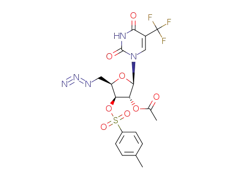 1-(2-O-acetyl-5-azido-5-deoxy-3-O-p-toluenesulfonyl-β-D-xylofuranosyl)-5-trifluoromethyluracil
