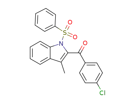 Molecular Structure of 77507-54-1 ((1-phenylsulfonyl-3-methyl-1H-indol-2-yl)(4-chlorophenyl)methanone)