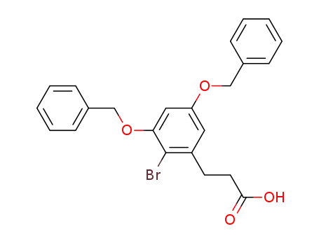 Molecular Structure of 105705-38-2 (Benzenepropanoic acid, 2-bromo-3,5-bis(phenylmethoxy)-)