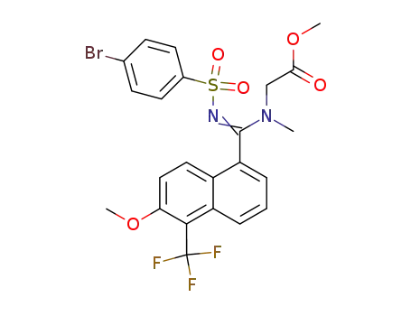N-<<6-methoxy-5-(trifluoromethyl)-1-naphthalenyl>-<<(4-bromobenzene)sulfonyl>imino>methyl>-N-methylglycine methyl ester