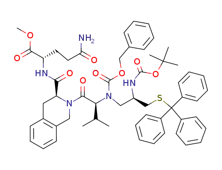 (S)-2-[((S)-2-{(S)-2-[Benzyloxycarbonyl-((R)-2-tert-butoxycarbonylamino-3-tritylsulfanyl-propyl)-amino]-3-methyl-butyryl}-1,2,3,4-tetrahydro-isoquinoline-3-carbonyl)-amino]-4-carbamoyl-butyric acid methyl ester