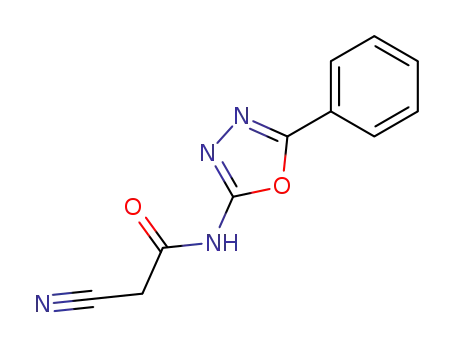 Molecular Structure of 73720-15-7 (2-Cyano-N-(5-phenyl-1,3,4-oxadiazol-2-yl)acetamide)