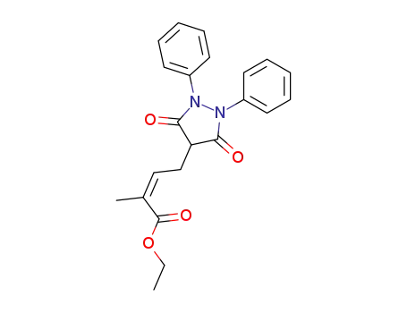 Molecular Structure of 73773-97-4 ((Z)-4-(3-carbethoxy-but-2-enyl)-1,2-diphenyl-3,5-pyrazolidinedione)