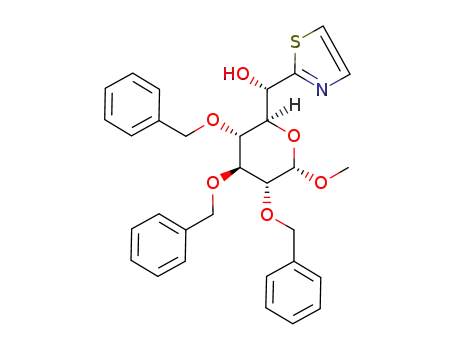 methyl (6S)-2,3,4-tri-O-benzyl-6-(2-thiazolyl)-α-D-glucopyranoside