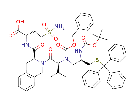 (S)-2-[((S)-2-{(S)-2-[Benzyloxycarbonyl-((R)-2-tert-butoxycarbonylamino-3-tritylsulfanyl-propyl)-amino]-3-methyl-butyryl}-1,2,3,4-tetrahydro-isoquinoline-3-carbonyl)-amino]-4-sulfamoyl-butyric acid
