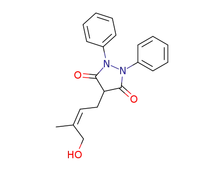 Molecular Structure of 77165-71-0 (4-[(2E)-4-hydroxy-3-methylbut-2-en-1-yl]-1,2-diphenylpyrazolidine-3,5-dione)