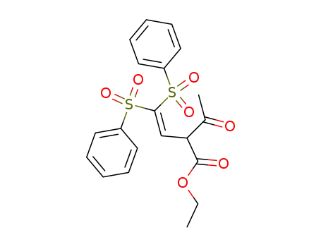 2-Acetyl-4,4-bis-benzenesulfonyl-but-3-enoic acid ethyl ester