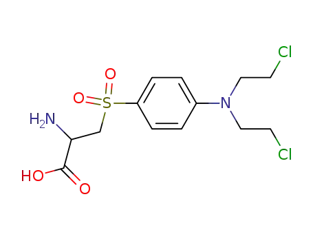 Molecular Structure of 95071-73-1 (3-{4-[Bis-(2-chlorethyl)-amino]-benzolsulfonyl}-DL-alanin)