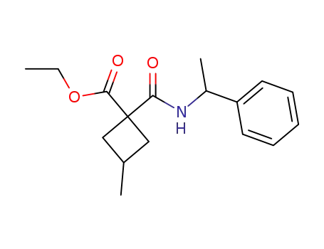 Molecular Structure of 55649-63-3 (3-Methyl-1-[[(1-phenylethyl)amino]carbonyl]cyclobutanecarboxylic acid ethyl ester)