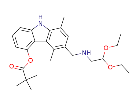 3-<N-(diethoxyethyl)aminomethyl>-1,4-dimethyl-5-pivaloyloxycarbazole