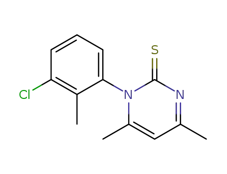 Molecular Structure of 75276-67-4 (1-(2-methyl-3-chlorophenyl)-4,6-dimethylpyrimidin-2(1H)-thione)