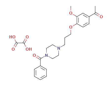 Molecular Structure of 117022-94-3 (1-{4-[3-(4-Benzoyl-piperazin-1-yl)-propoxy]-3-methoxy-phenyl}-ethanone; compound with oxalic acid)