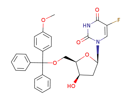 1-<2-deoxy-5-O-(monomethoxytrityl)-β-D-threo-pentofuranosyl>-5-fluorouracil