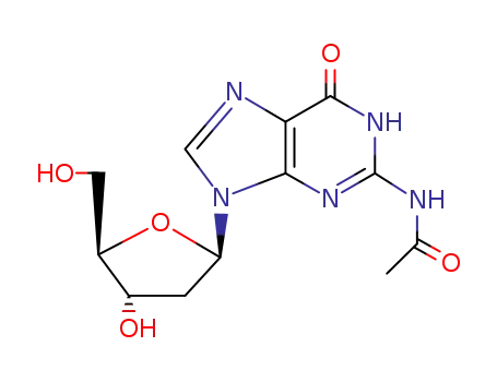 Molecular Structure of 4318-06-3 (N2-acetyl-2'-deoxyguanosine)