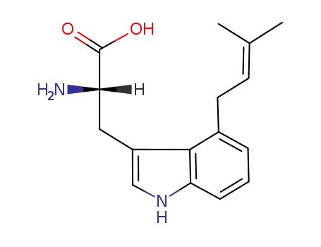 Molecular Structure of 29702-35-0 (L-Tryptophan, 4-(3-methyl-2-butenyl)-)