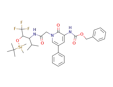 (1-{[2-(tert-Butyl-dimethyl-silanyloxy)-3,3,3-trifluoro-1-isopropyl-propylcarbamoyl]-methyl}-2-oxo-5-phenyl-1,2-dihydro-pyridin-3-yl)-carbamic acid benzyl ester