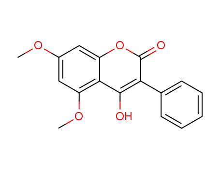 Molecular Structure of 4222-00-8 (4-Hydroxy-5,7-dimethoxy-3-phenyl-2H-1-benzopyran-2-one)