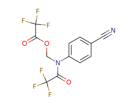 Molecular Structure of 109423-19-0 (Acetic acid, trifluoro-, [(4-cyanophenyl)(trifluoroacetyl)amino]methyl
ester)