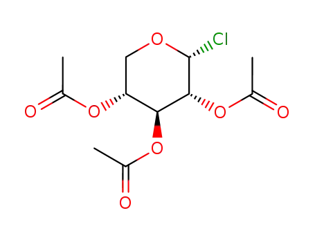 Molecular Structure of 10343-54-1 (2,3,4-tri-O-acetylpentopyranosyl chloride)