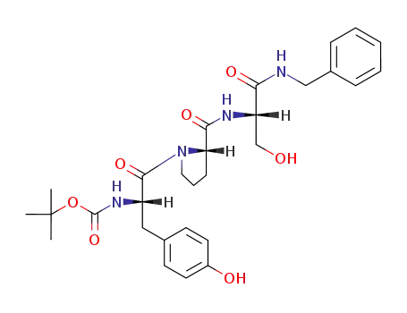 Molecular Structure of 158976-17-1 (Boc-Tyr-Pro-Ser-NHCH<sub>2</sub>C<sub>6</sub>H<sub>5</sub>)