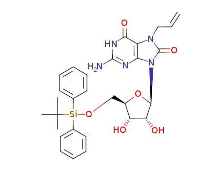 2-amino-7-(2-propenyl)-9-<5'-(tert-butyldiphenylsilyl)-β-D-ribofuranosyl>purine-6,8(1H)-dione