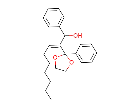 Molecular Structure of 156996-62-2 ((Z)-1-Phenyl-2-(2-phenyl-[1,3]dioxolan-2-yl)-non-2-en-1-ol)