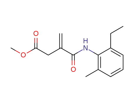Molecular Structure of 126404-25-9 (3-(2-Ethyl-6-methyl-phenylcarbamoyl)-but-3-enoic acid methyl ester)