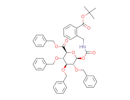 (2S,3S,4S,5R,6S)-3,4,5-Tris-benzyloxy-6-(2-tert-butoxycarbonyl-benzylcarbamoyloxy)-tetrahydro-pyran-2-carboxylic acid benzyl ester