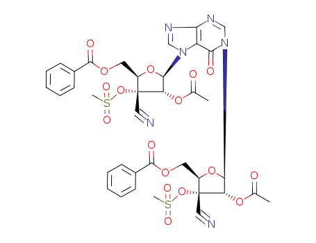 1,7-bis(2'-O-acetyl-5'-O-benzoyl-3'-C-cyano-3'-O-mesyl-β-D-ribofuranosyl)hypoxanthine