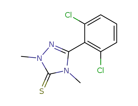 Molecular Structure of 110623-31-9 (5-(2,6-dichlorophenyl)-2,4-dimethyl-2,4-dihydro-3H-1,2,4-triazole-3-thione)