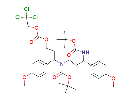 (3S,3S')-3-<N-tert-butoxycarbonyl-3'-tert-butoxycarbonylamino-3'-(4-methoxyphenyl)propylamino>-3-(4-methoxyphenyl)-1-(2,2,2-trichloroethoxycarbonyloxy)propane