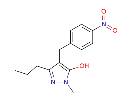 1H-Pyrazol-5-ol, 1-methyl-4-[(4-nitrophenyl)methyl]-3-propyl-