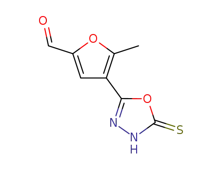 2-Furancarboxaldehyde,
4-(4,5-dihydro-5-thioxo-1,3,4-oxadiazol-2-yl)-5-methyl-