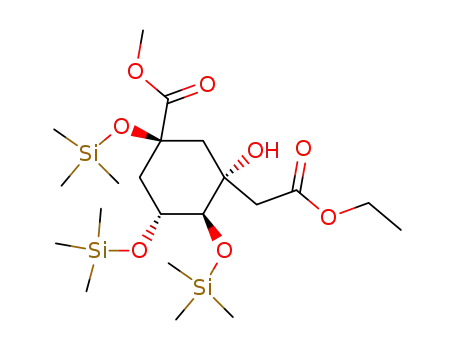 (1R,3R,4S,5R)-3-Ethoxycarbonylmethyl-3-hydroxy-1,4,5-tris-trimethylsilanyloxy-cyclohexanecarboxylic acid methyl ester