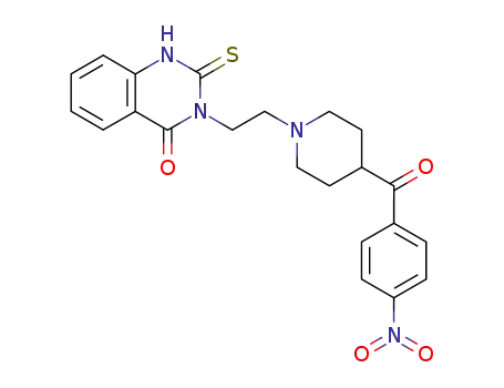 Molecular Structure of 139418-53-4 (4(1H)-QUINAZOLINONE, 3-(2-(4-(4-NITROBENZOYL)-1-PIPERIDINYL)ETHYL)-2,3-DIHYDRO-2-THIOXO-)