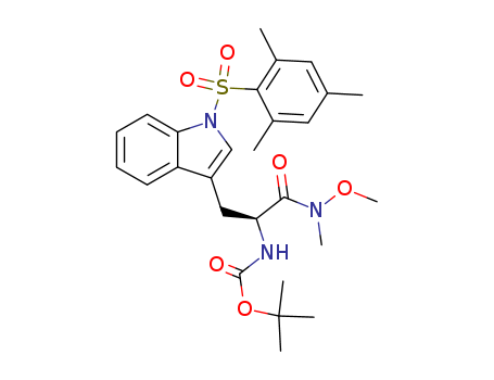 Carbamic acid, [2-(methoxymethylamino)-2-oxo-1-[[1-[(2,4,6-trimethylphenyl)sulfonyl]-1 H-indol-3-yl]methyl]ethyl]-, 1,1-dimethylethyl ester, (S)-