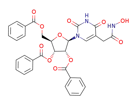 Uridine, 5-[2-(hydroxyamino)-2-oxoethyl]-, 2',3',5'-tribenzoate