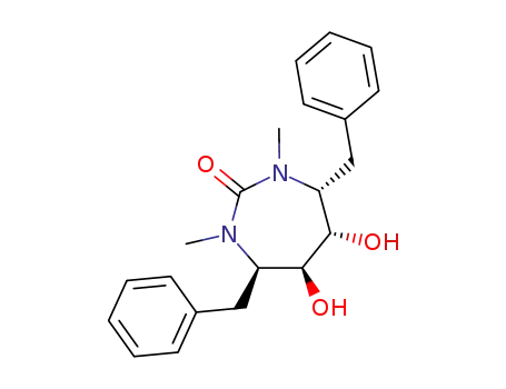 Molecular Structure of 153181-38-5 ((4R,5S,6S,7R)-4,7-dibenzyl-5,6-dihydroxy-1,3-dimethyl-1,3-diazepan-2-o ne)