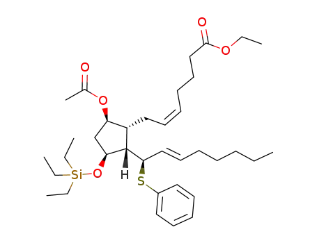 (Z)-7-[(1R,2S,3S,5R)-5-Acetoxy-2-((E)-(R)-1-phenylsulfanyl-oct-2-enyl)-3-triethylsilanyloxy-cyclopentyl]-hept-5-enoic acid ethyl ester