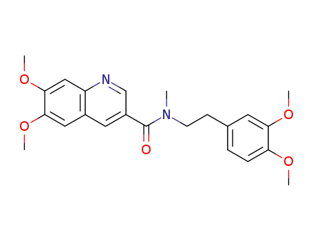 Molecular Structure of 181514-87-4 (6,7-dimethoxy-N-<2-(3,4-dimethoxyphenyl)ethyl>-N-methyl-3-quinolinecarboxamide)