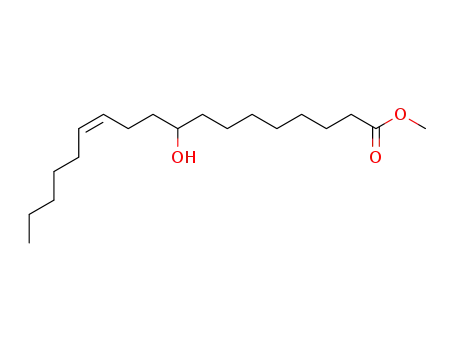 Molecular Structure of 6084-83-9 (12-Octadecenoic acid, 9-hydroxy-, methyl ester, (12Z)-)
